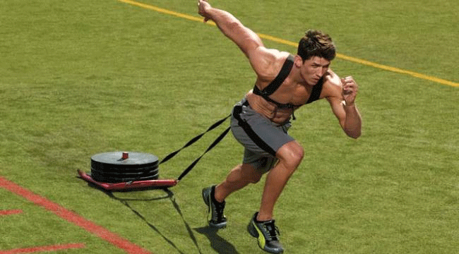 Young athlete sprint training