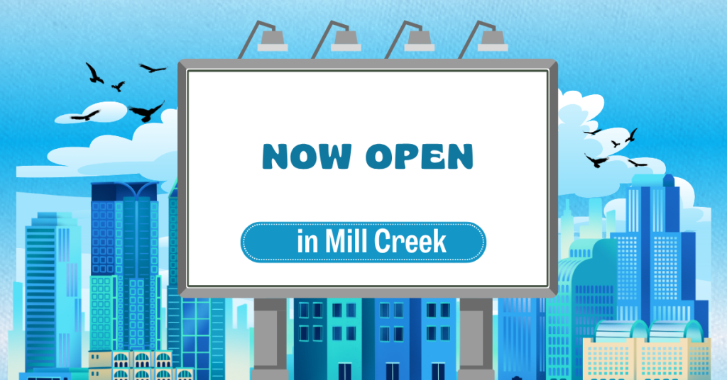 Open sign for a new personal trainer in mill creek washington