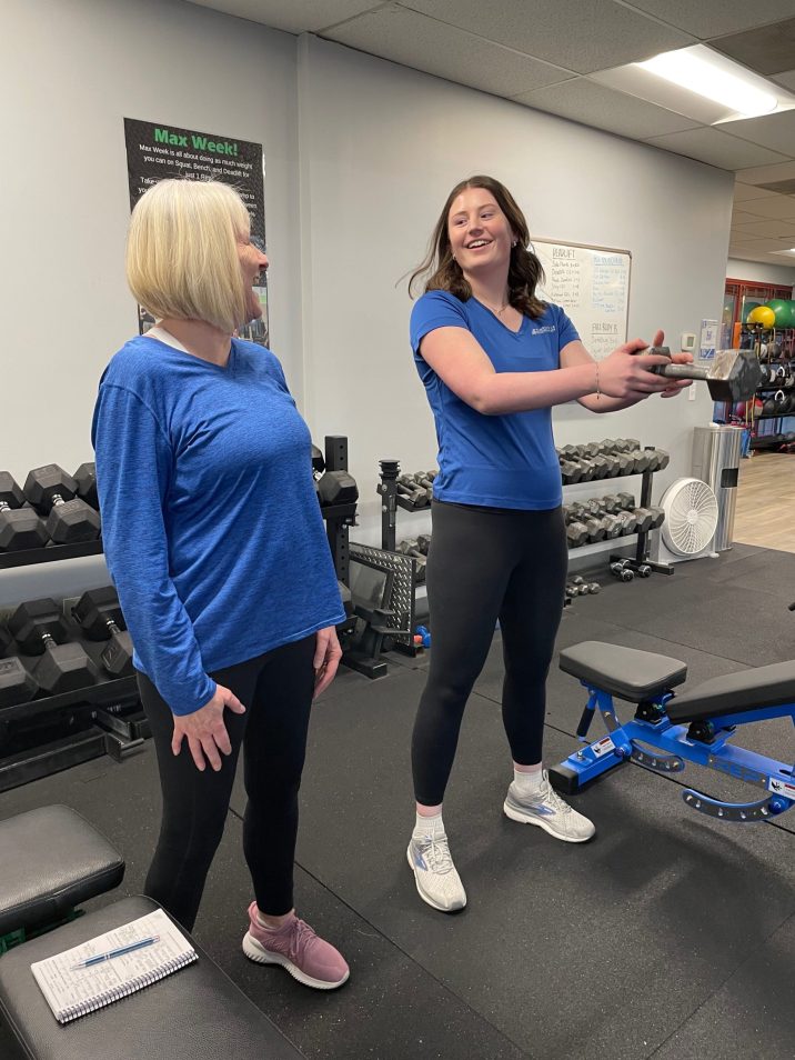 Older woman strength training